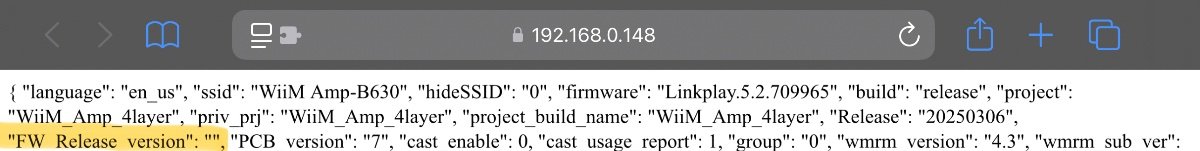 Wiim Amp FW stuck in 5.0.709965 | WiiM